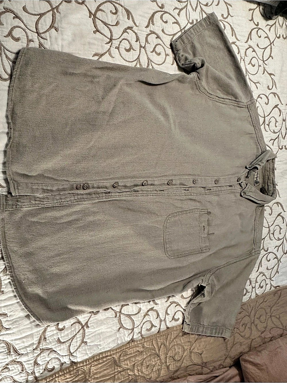 Fieldmaster short Sleeve Button Down Shirt in Gray size XL
